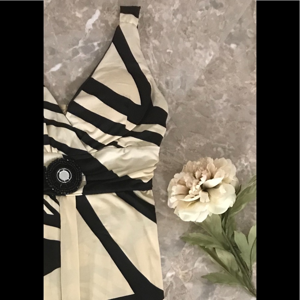 Cream and Black Dress